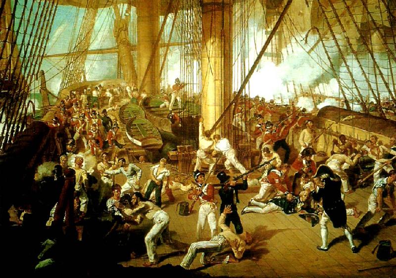 Denis Dighton the battle of trafalgar oil painting picture
